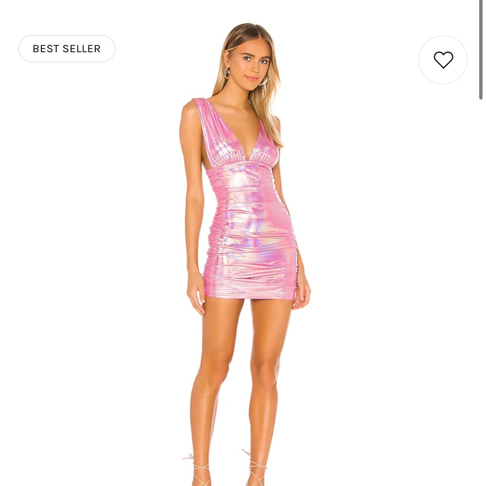 REVOLVE - Kerrie Deep V Dress in Pink